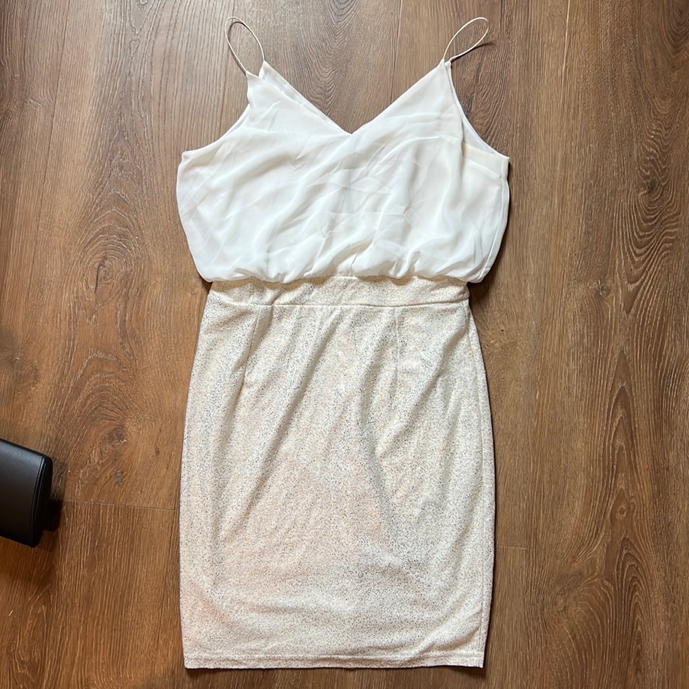 Bachelorette/bride white and gold dress!